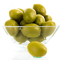 Image showing olive fruit close up on white background