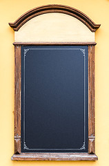 Image showing Chalkboard stand outside the restaurant