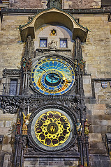 Image showing The town hall clock tower of Prague by night