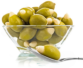 Image showing olive fruit close up on white background