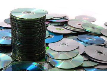 Image showing CD and DVD isolated on the white