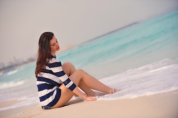 Image showing Happy Beautiful Woman Enjoying Summer Vacation