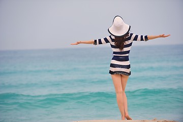 Image showing Happy Beautiful Woman Enjoying Summer Vacation