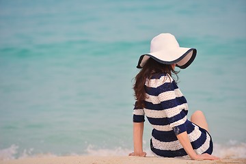 Image showing Happy Beautiful Woman Enjoying Summer Vacation