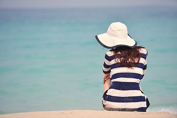 Image showing Happy Beautiful Woman Enjoying Summer Vacation