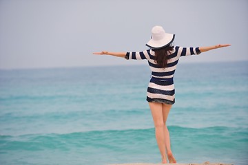 Image showing Happy Beautiful Woman Enjoying Summer Vacation