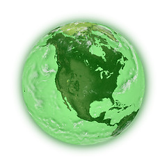 Image showing North America on green planet Earth