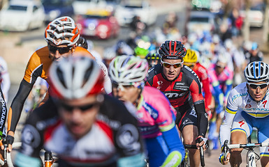 Image showing The Peloton- Paris Nice 2013 in Nemours