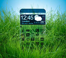 Image showing Smartphone with a transparent display.