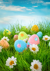 Image showing Decorated easter eggs