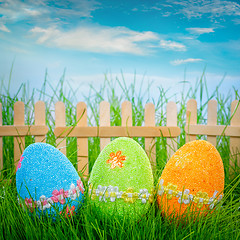 Image showing Decorated easter eggs