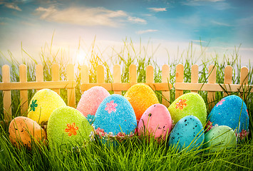 Image showing Decorated easter eggs