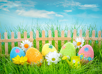 Image showing Decorated easter eggs