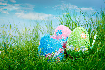 Image showing Decorated easter eggs