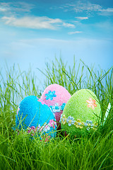 Image showing Decorated easter eggs