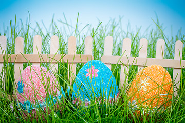 Image showing Decorated easter eggs