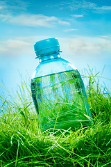 Image showing Water bottle on the grass