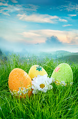 Image showing Decorated easter eggs