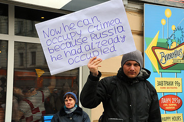 Image showing Young Man Protests