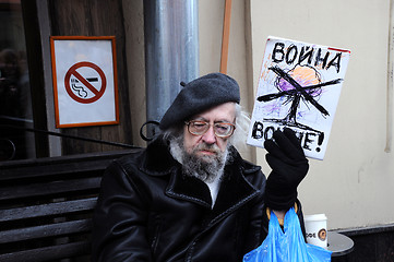 Image showing Old Man Protests