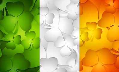 Image showing Irish flag made from shamrocks
