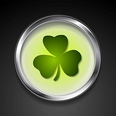 Image showing Abstract vector button with shamrock