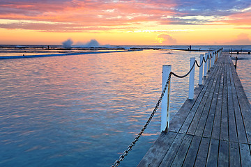 Image showing North Narrabeen Ocean Rock Pools at sunrise