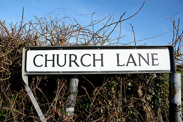 Image showing Church Lane road sign