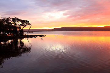 Image showing Sunset across the Brisbane Waters with Koolewong in the farthest