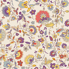 Image showing Cute colorful floral seamless pattern