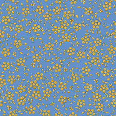 Image showing Seamless pattern of a little blue flowers.
