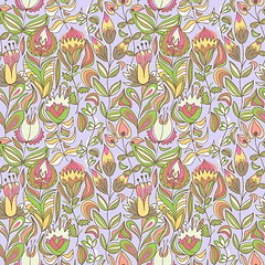 Image showing Cute colorful floral seamless pattern