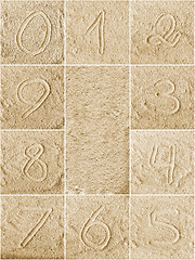 Image showing Numbers written on a sand