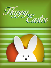 Image showing Happy Easter Rabbit Bunny on Green Background