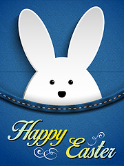 Image showing Happy Easter Rabbit Bunny in Jeans Pocket