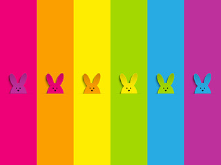 Image showing Happy Easter Rabbit Bunny on Rainbow Background