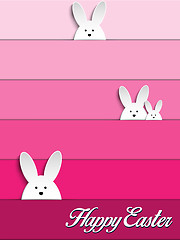 Image showing Happy Easter Rabbit Bunny on Pink Background