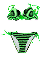 Image showing Green striped swimsuit