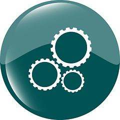 Image showing gears icon (button) isolated on a white background