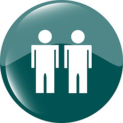 Image showing icon button with two man inside isolated on white