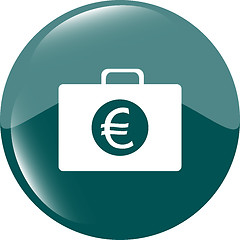 Image showing euro case button, financial icon isolated on white background