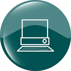 Image showing pc computer on web button (icon) isolated on white