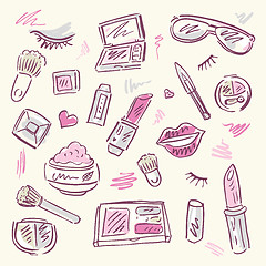 Image showing Cosmetics.  Makeup set.