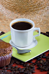 Image showing Coffee and muffins