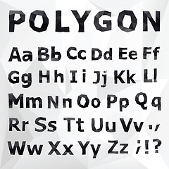 Image showing Alphabet. Polygonal font set.