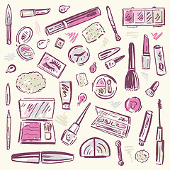 Image showing Cosmetics.  Makeup set.