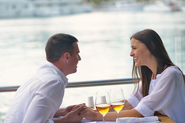 Image showing couple having lanch at beautiful restaurant