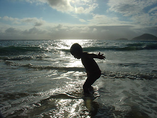 Image showing Kid in the beach