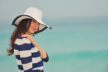 Image showing Happy Beautiful Woman Enjoying Summer Vacation