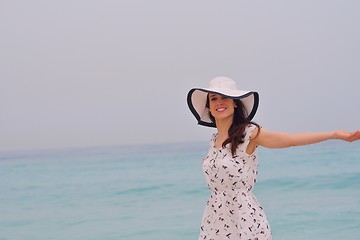 Image showing Happy Beautiful Woman Enjoying Summer Vacation